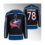 Men's Columbus Blue Jackets #78 Damon Severson Black 2022-23 Reverse Retro Stitched Jersey