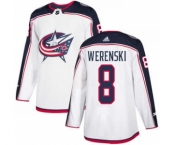 Men's Columbus Blue Jackets #8 Zach Werenski White Road Stitched Hockey Jersey