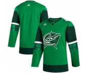 Men's Columbus Blue Jackets Blank 2020 St. Patrick's Day Stitched Hockey Jersey Green