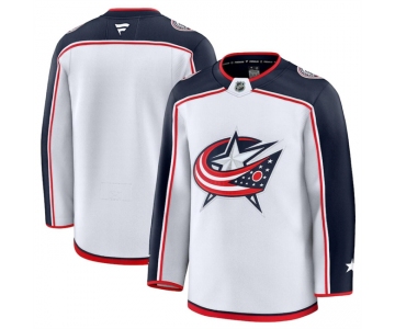 Men's Columbus Blue Jackets Blank White 2024-25 Away Stitched Hockey Jersey