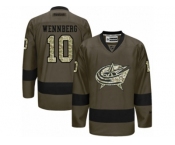 Men's Reebok Columbus Blue Jackets #10 Alexander Wennberg Authentic Green Salute to Service NHL Jersey