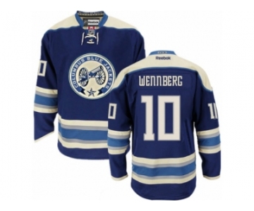 Men's Reebok Columbus Blue Jackets #10 Alexander Wennberg Authentic Navy Blue Third NHL Jersey