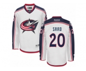 Men's Reebok Columbus Blue Jackets #20 Brandon Saad Authentic White Away NHL Jersey