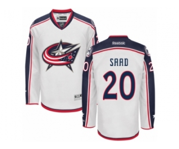 Men's Reebok Columbus Blue Jackets #20 Brandon Saad Authentic White Away NHL Jersey