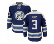 Men's Reebok Columbus Blue Jackets #3 Seth Jones Authentic Navy Blue Third NHL Jersey