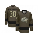 Men's Reebok Columbus Blue Jackets #30 Curtis McElhinney Authentic Green Salute to Service NHL Jersey