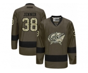 Men's Reebok Columbus Blue Jackets #38 Boone Jenner Authentic Green Salute to Service NHL Jersey