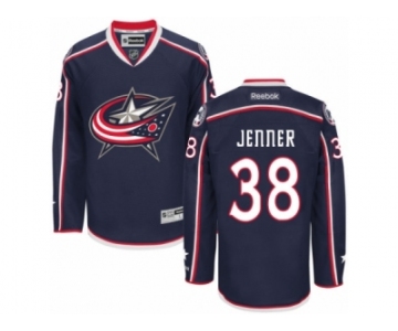 Men's Reebok Columbus Blue Jackets #38 Boone Jenner Authentic Navy Blue Home NHL Jersey