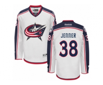 Men's Reebok Columbus Blue Jackets #38 Boone Jenner Authentic White Away NHL Jersey