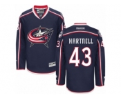 Men's Reebok Columbus Blue Jackets #43 Scott Hartnell Authentic Navy Blue Home NHL Jersey