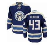 Men's Reebok Columbus Blue Jackets #43 Scott Hartnell Authentic Navy Blue Third NHL Jersey