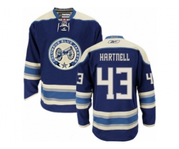 Men's Reebok Columbus Blue Jackets #43 Scott Hartnell Authentic Navy Blue Third NHL Jersey