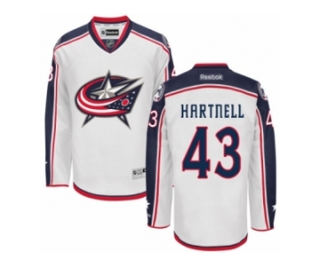 Men's Reebok Columbus Blue Jackets #43 Scott Hartnell Authentic White Away NHL Jersey