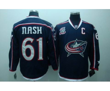 nhl columbus blue jackets#61 nash blue