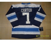 nhl jerseys columbus blue jackets #7 carter blue(stripe)