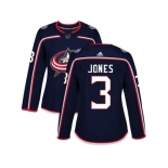 Women Adidas Columbus Blue Jackets #3 Seth Jones Navy Blue Home Authentic Stitched NHL Jersey