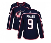 Women Adidas Columbus Blue Jackets #9 Artemi Panarin Navy Blue Home Authentic Stitched NHL Jersey