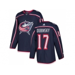 Youth Adidas Columbus Blue Jackets #17 Brandon Dubinsky Navy Blue Home Authentic Stitched NHL Jersey