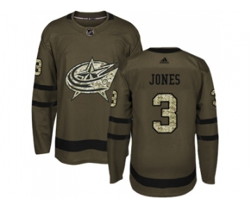 Youth Adidas Columbus Blue Jackets #3 Seth Jones Green Salute to Service Stitched NHL Jersey