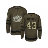 Youth Adidas Columbus Blue Jackets #43 Scott Hartnell Green Salute to Service Stitched NHL Jerseyy