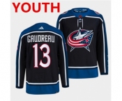 Youth Columbus Blue Jackets #13 Johnny Gaudreau Navy 2022 Reverse Retro Stitched Jersey