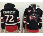 Columbus Blue Jackets #72 Sergei Bobrovsky Navy Blue Name & Number Pullover NHL Hoodie