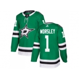 Adidas Dallas Stars #1 Gump Worsley Green Home Authentic Stitched NHL Jerse