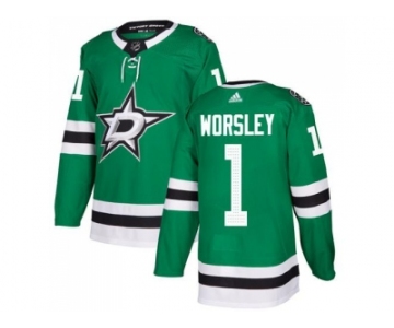 Adidas Dallas Stars #1 Gump Worsley Green Home Authentic Stitched NHL Jerse