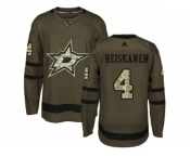 Adidas Dallas Stars #4 Miro Heiskanen Green Salute to Service Stitched NHL Jersey