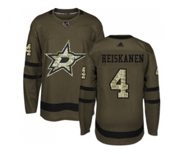 Adidas Dallas Stars #4 Miro Heiskanen Green Salute to Service Stitched NHL Jersey