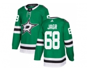 Adidas Dallas Stars #68 Jaromir Jagr Green Home Authentic Stitched NHL Jersey