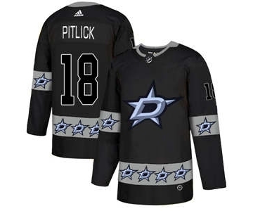 Dallas Stars #18 Tyler Pitlick Black Team Logos Fashion Jersey