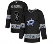 Dallas Stars #3 John Klingberg Black Team Logos Fashion Jersey