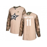 Men Adidas Dallas Stars #11 Mike Gartner Camo Authentic 2017 Veterans Day Stitched NHL Jersey