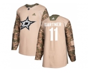 Men Adidas Dallas Stars #11 Mike Gartner Camo Authentic 2017 Veterans Day Stitched NHL Jersey