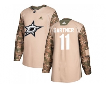 Men Adidas Dallas Stars #11 Mike Gartner Camo Authentic 2017 Veterans Day Stitched NHL Jersey