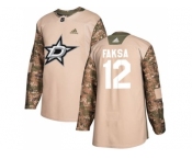 Men Adidas Dallas Stars #12 Radek Faksa Camo Authentic 2017 Veterans Day Stitched NHL Jersey