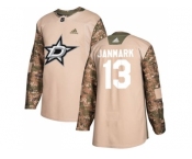 Men Adidas Dallas Stars #13 Mattias Janmark Camo Authentic 2017 Veterans Day Stitched NHL Jersey