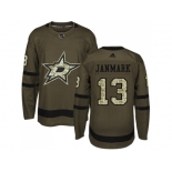 Men Adidas Dallas Stars #13 Mattias Janmark Green Salute to Service Stitched NHL Jersey