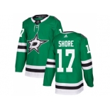 Men Adidas Dallas Stars #17 Devin Shore Green Home Authentic Stitched NHL Jersey