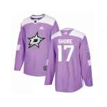 Men Adidas Dallas Stars #17 Devin Shore Purple Authentic Fights Cancer Stitched NHL Jersey