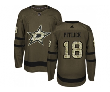 Men Adidas Dallas Stars #18 Tyler Pitlick Green Salute to Service Stitched NHL Jersey