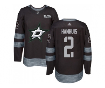 Men Adidas Dallas Stars #2 Dan Hamhuis Black 1917-2017 100th Anniversary Stitched NHL Jersey