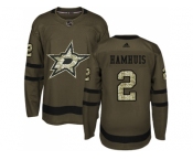 Men Adidas Dallas Stars #2 Dan Hamhuis Green Salute to Service Stitched NHL Jersey