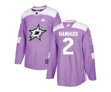 Men Adidas Dallas Stars #2 Dan Hamhuis Purple Authentic Fights Cancer Stitched NHL Jersey