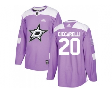 Men Adidas Dallas Stars #20 Dino Ciccarelli Purple Authentic Fights Cancer Stitched NHL Jersey