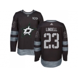 Men Adidas Dallas Stars #23 Esa Lindell Black 1917-2017 100th Anniversary Stitched NHL Jersey