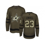 Men Adidas Dallas Stars #23 Esa Lindell Green Salute to Service Stitched NHL Jersey