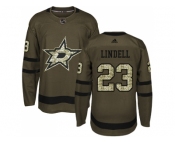 Men Adidas Dallas Stars #23 Esa Lindell Green Salute to Service Stitched NHL Jersey