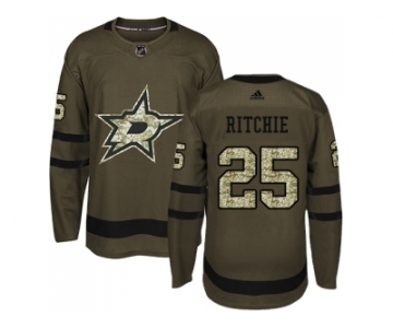 Men Adidas Dallas Stars #25 Brett Ritchie Green Salute to Service Stitched NHL Jersey